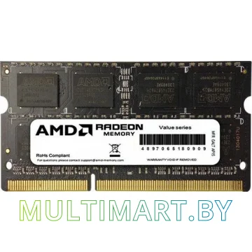 Оперативная память AMD 2GB DDR3 SO-DIMM PC3-12800 (R532G1601S1SL-UO)
